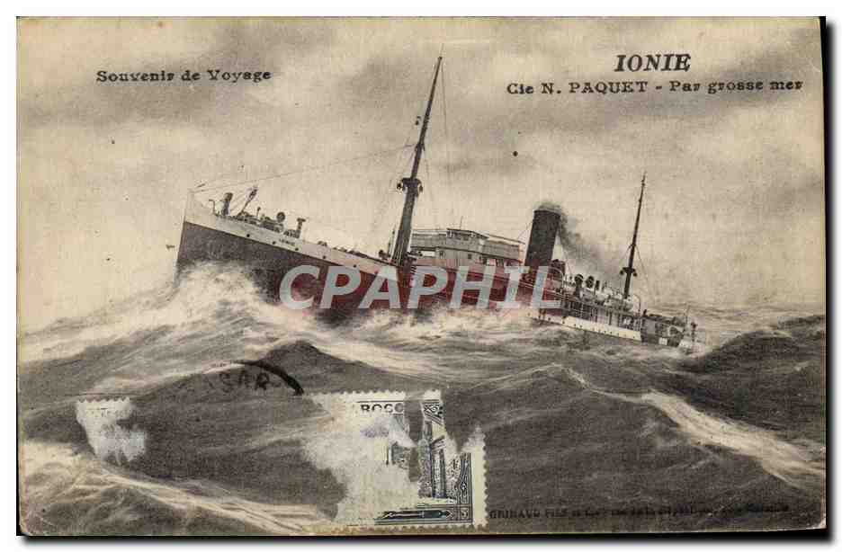 CPA Bateau Ionie Cie N Paquet par grosse mer