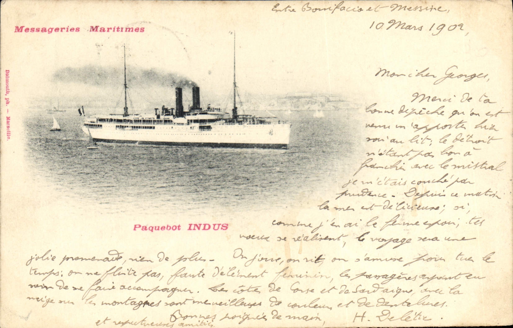 CPA Bateau Paquebot Indus Messageries Maritimes 