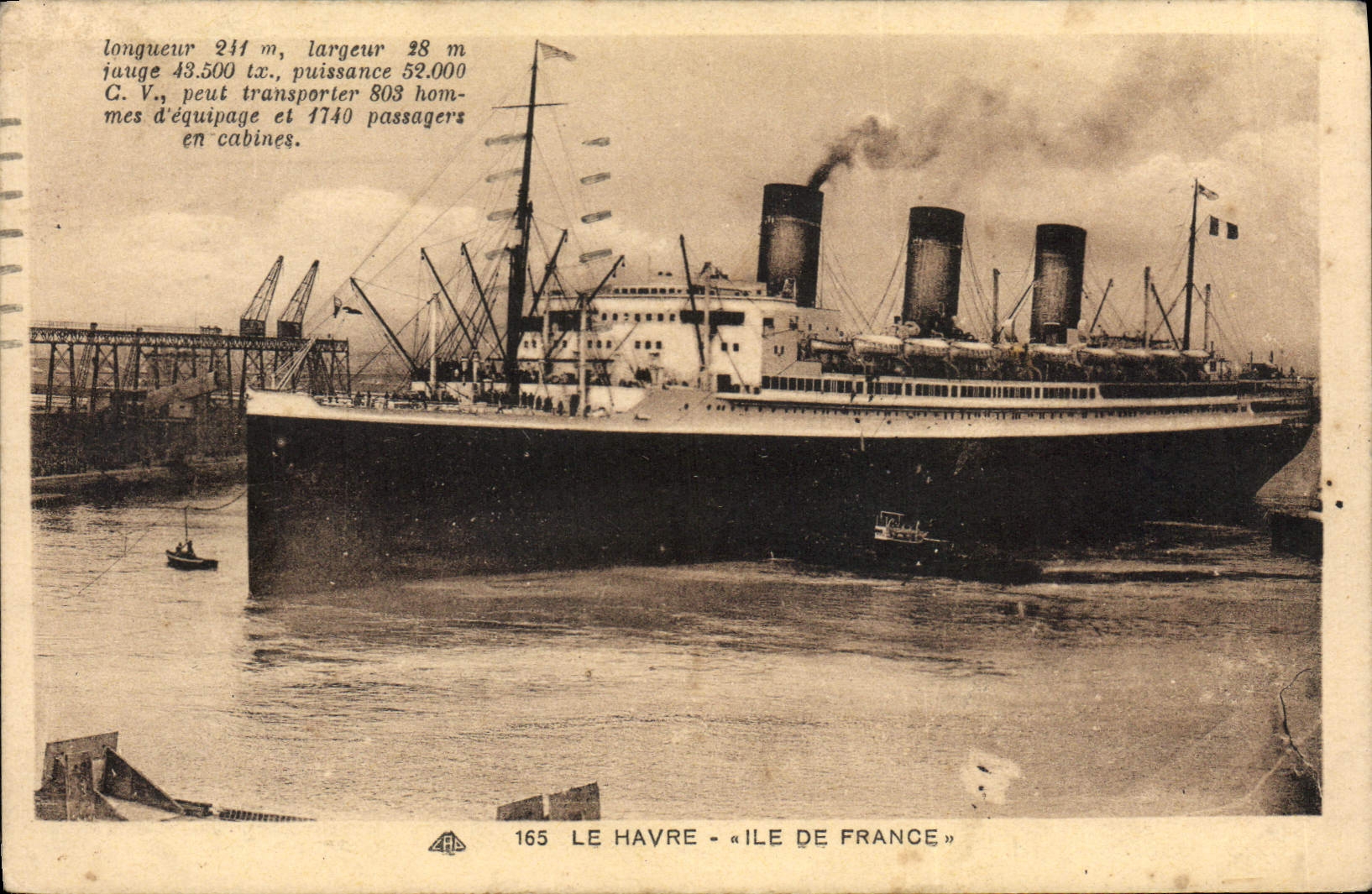 Le Havre — « Ile de France » — CPA n°165, éditeur A.P.C.