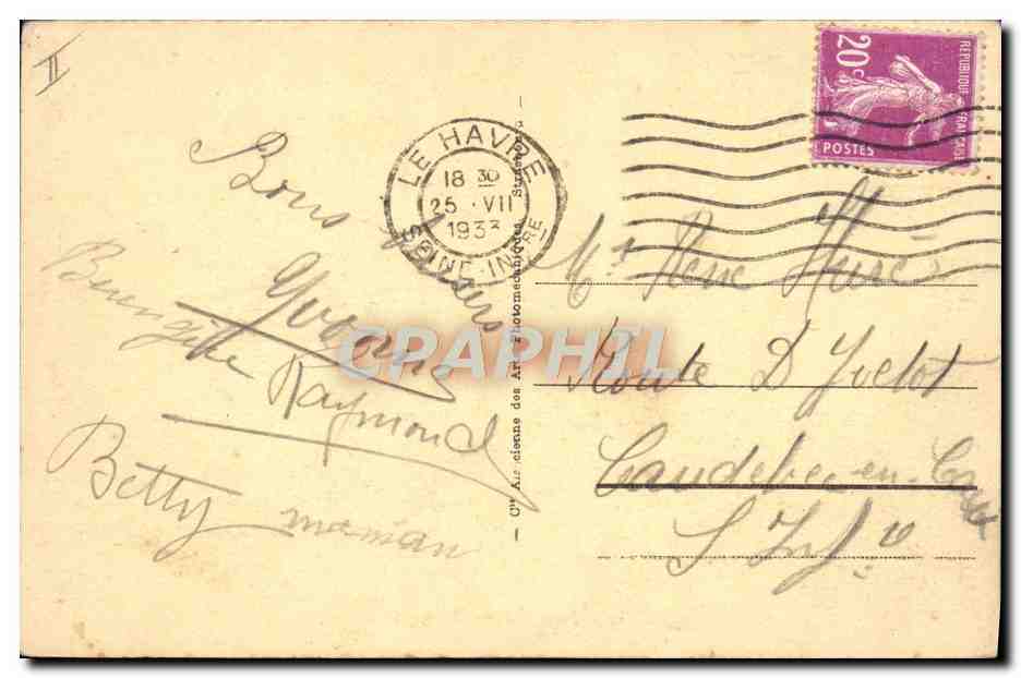 Le Havre — « Ile de France » — CPA n°165, éditeur A.P.C. — Verso