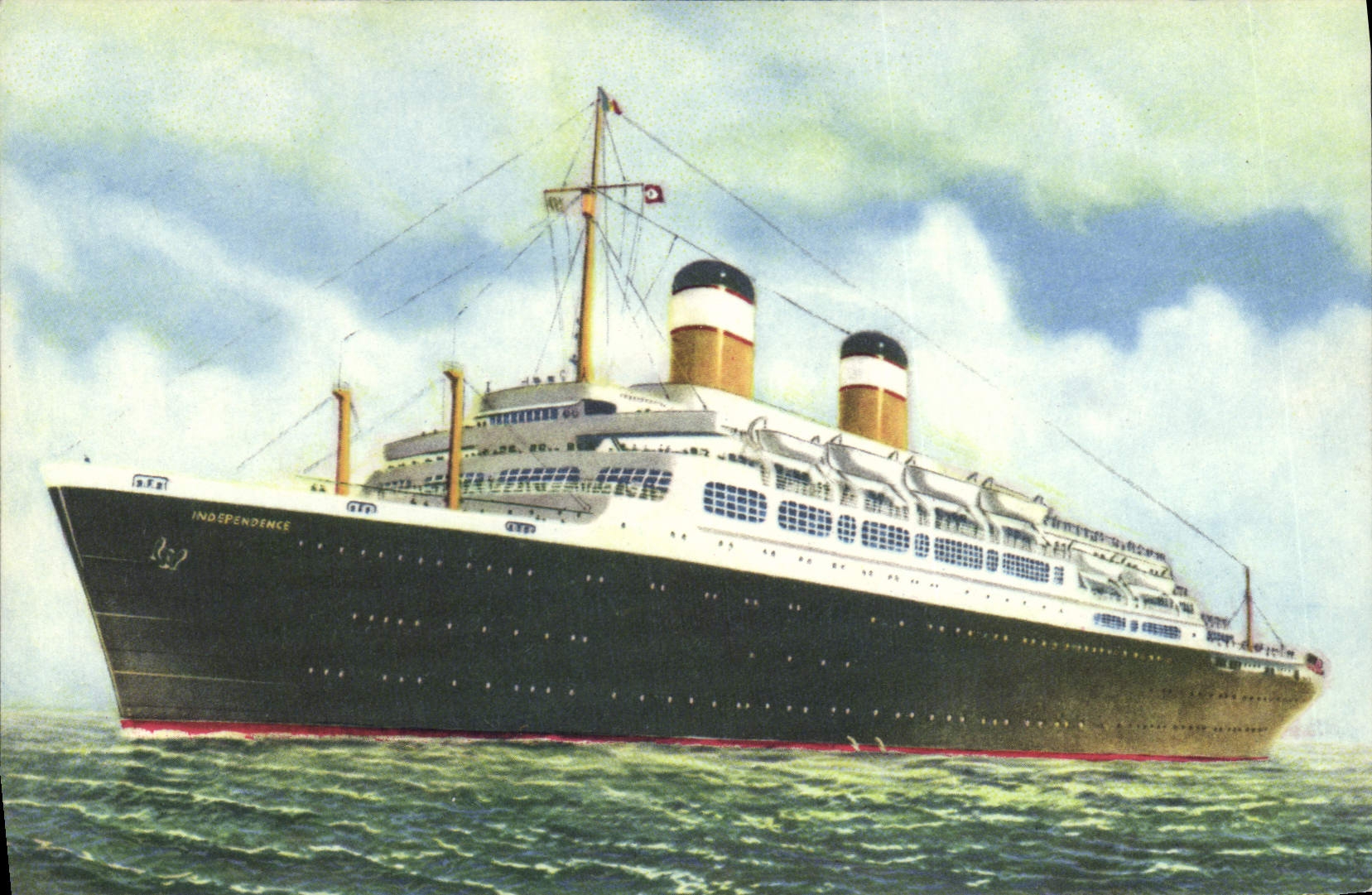CPA Bateau Paquebot SS Independence and SS Constitution