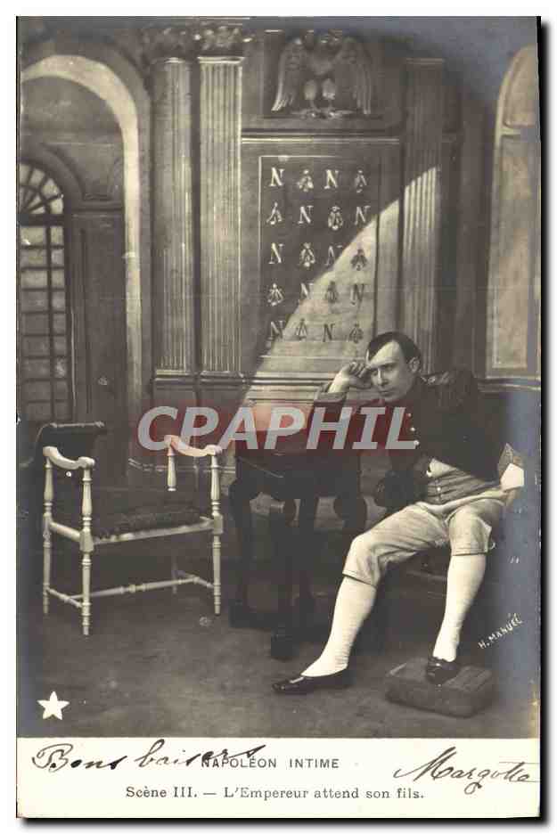 CPA Fantaisie Napoleon 1er intime L'Empereur attend son fils 