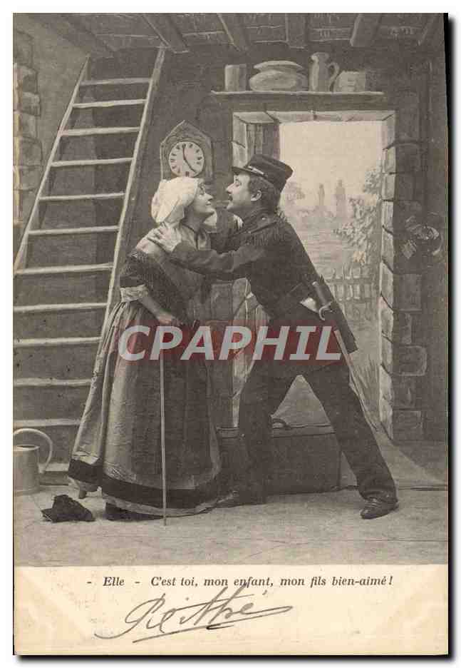 Rencontre émouvante dans une cabane — scène de théâtre — éditeur : P. Lévy, n° 138