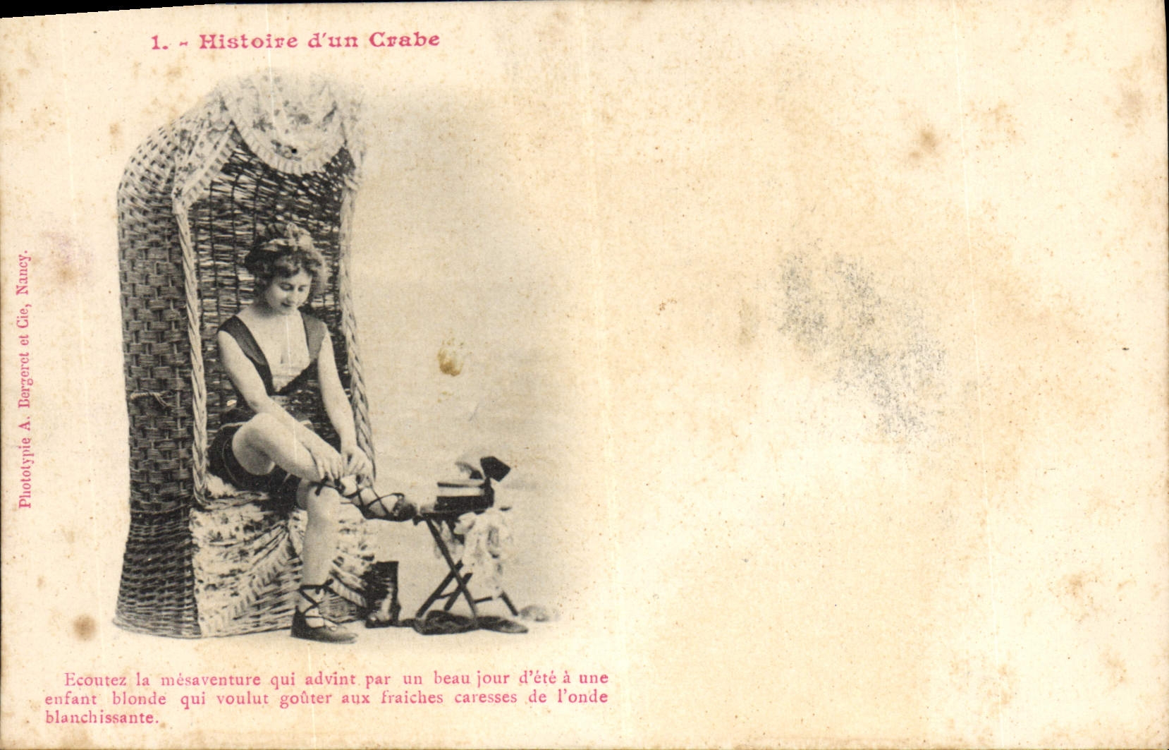 CPA Fantaisie Histoire d'un crabe Femme
