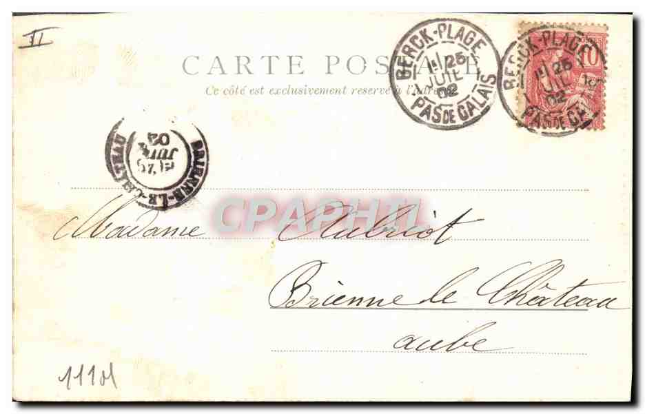CPA Ane Mule Berck Plage Le rendez vous des anes — Rückseite