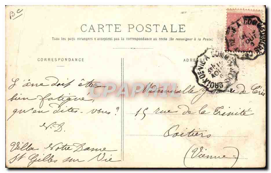 CPA Ane Mule Aux marais vendeens Femme Enfants — Rückseite