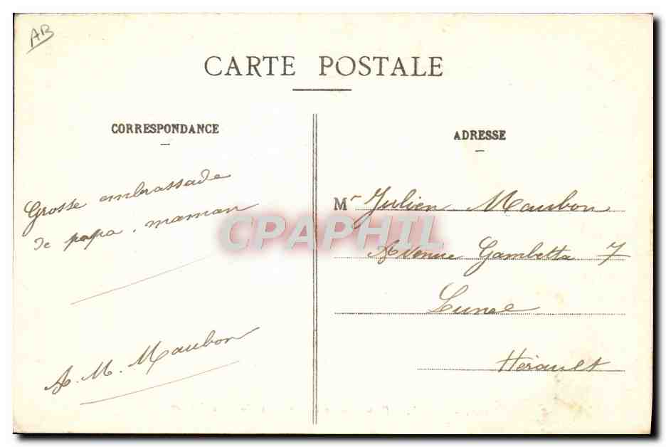 CPA Ane Mule Vichy Promenade a anes sur les quais de l'Allier  — Rückseite
