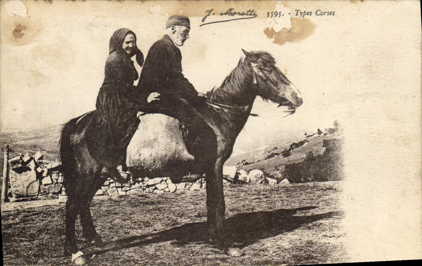 CPA Ane Mule Types Corses Corse Corsica