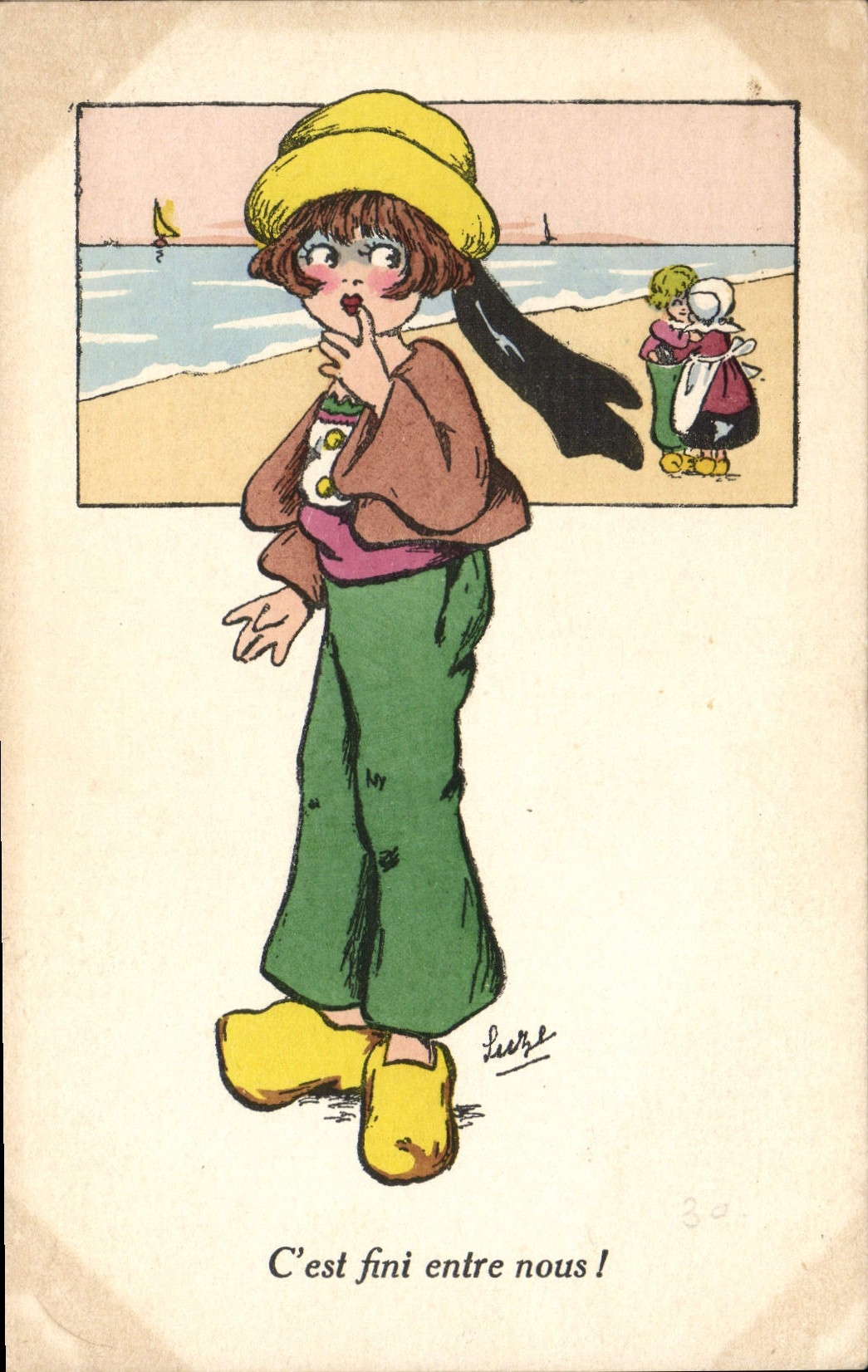 CPA Fantaisie Illustrateur Luze C'est fini entre nous Folklore