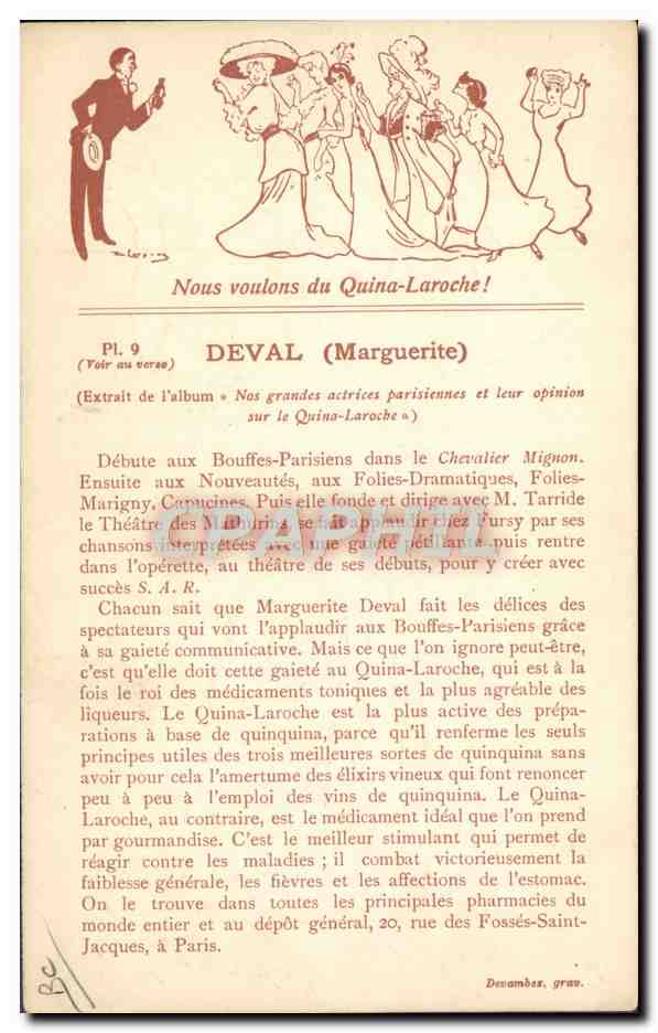 CPA Fantaisie Illustrateur Deval Marguerite Quina Laroche  — Rückseite