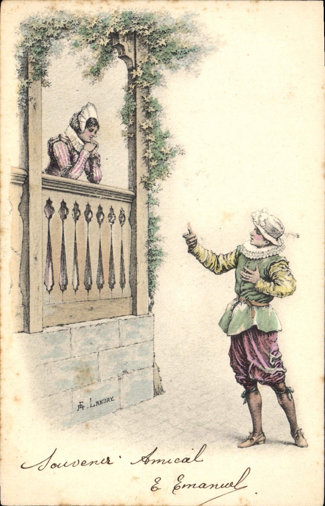 CPA Fantaisie Illustrateur Landry Femme