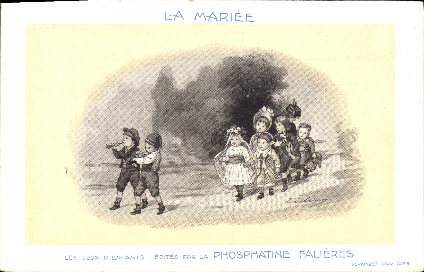 CPA Fantaisie Illustrateur La mariee Phosphatine Fallieres Les jeux d'enfants