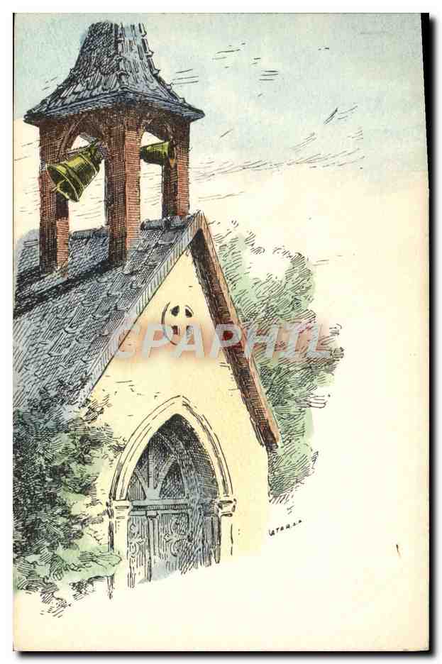Église avec clocher à cloches — illustration — Vouga & Cie, Genève, No. 10