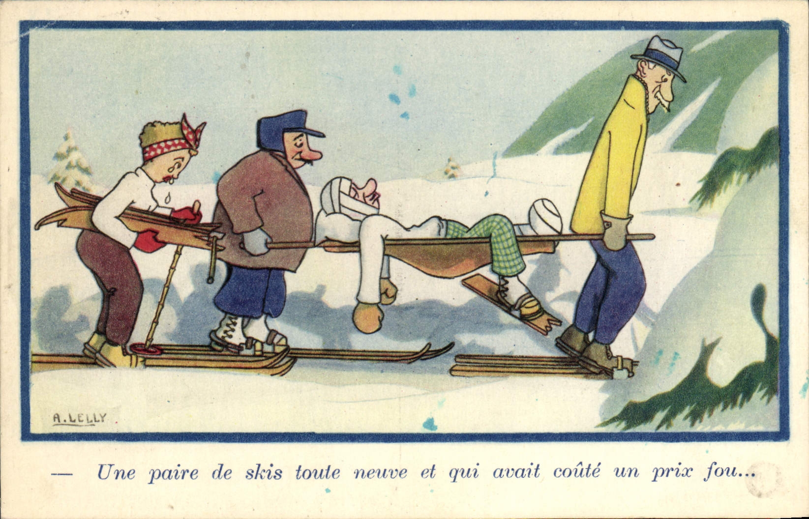 CPA Fantaisie Illustrateur Lelly Ski