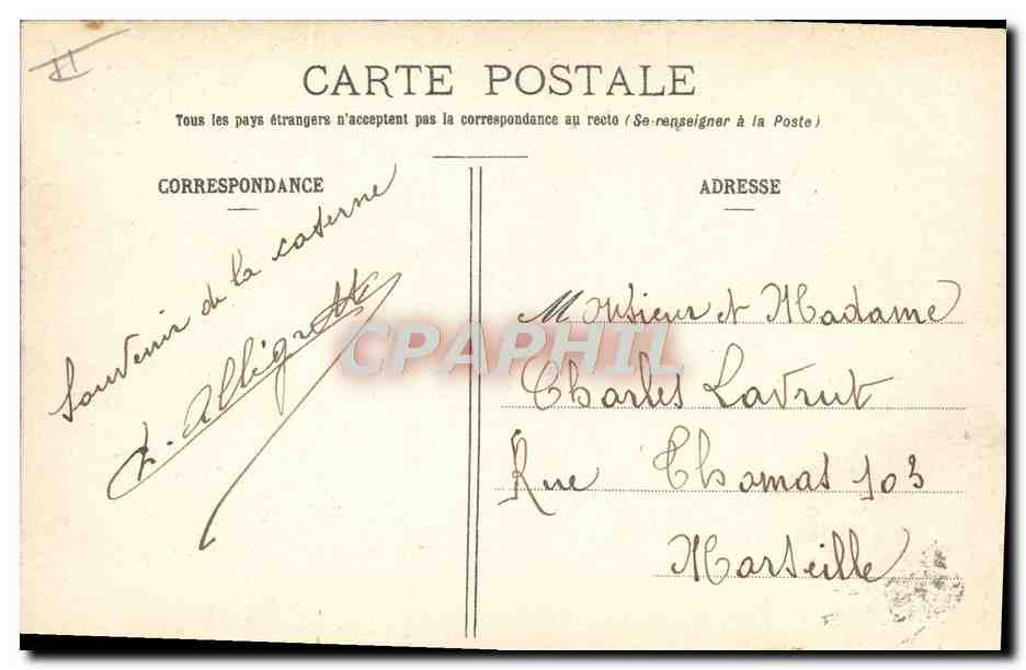 Soldats en chambrée — Le coup du quart — Éditeur inconnu, n° de série non visible — Achterkant