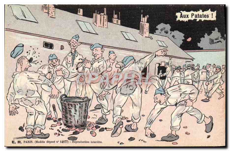 Soldats en train de jouer à la patate — E. R. PARIS, Modèle déposé n° 14877