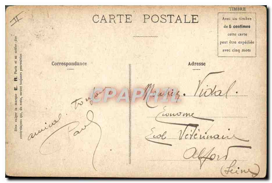 CPA Militaria Les deux freres — Verso