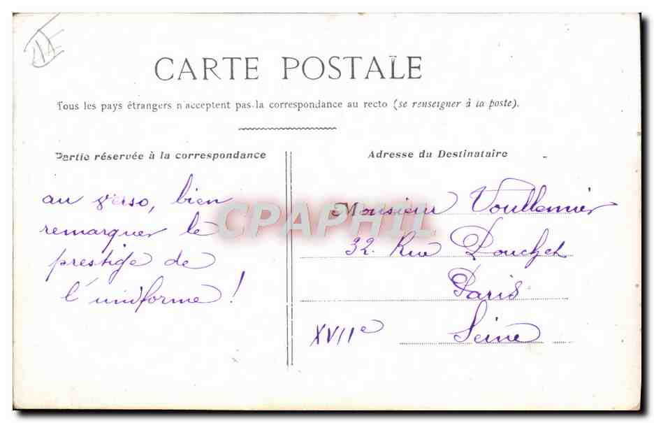 Nos Artilleurs — caricature militaire — E.A. PARIS DÉPOSÉ 201 — Verso
