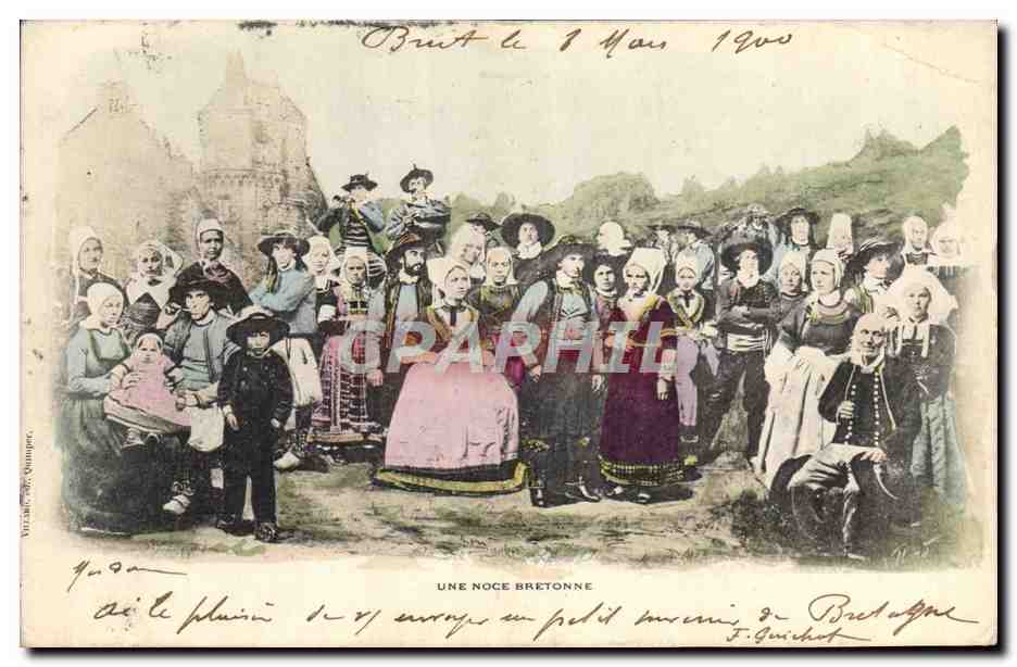 CPA Folklore Une noce bretonne Mariage 