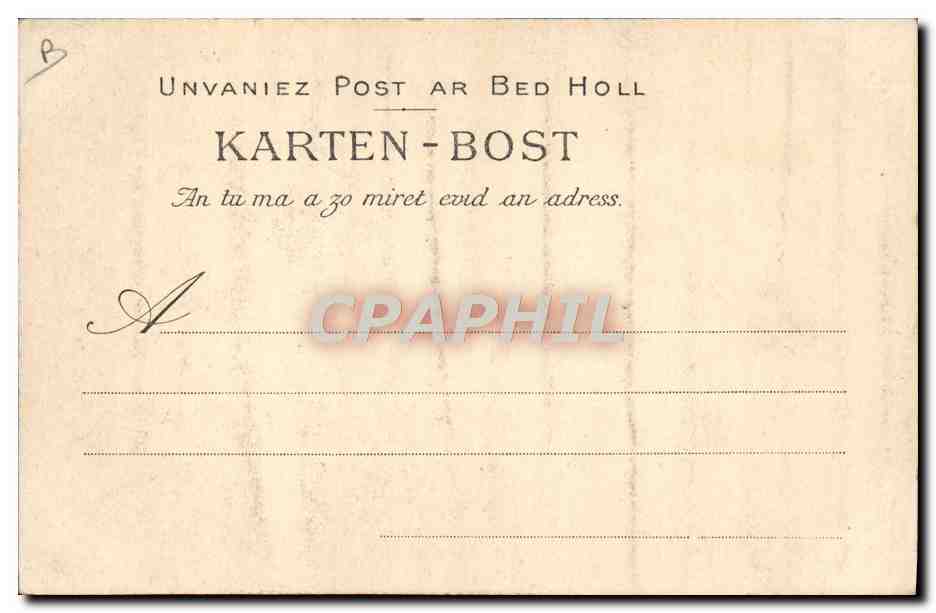 CPA Folklore Le Faouet Bons vieux de la Chapelle Saint Fiacre  — Verso