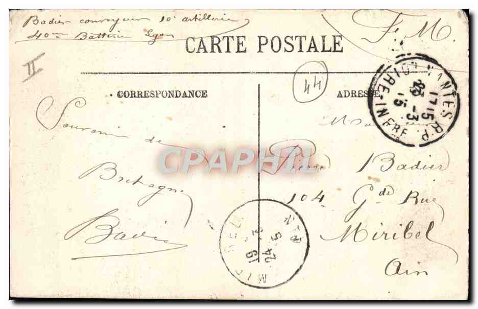 CPA Folklore Moeurs et types Bretons Jeunes Bigoudenes  — Verso