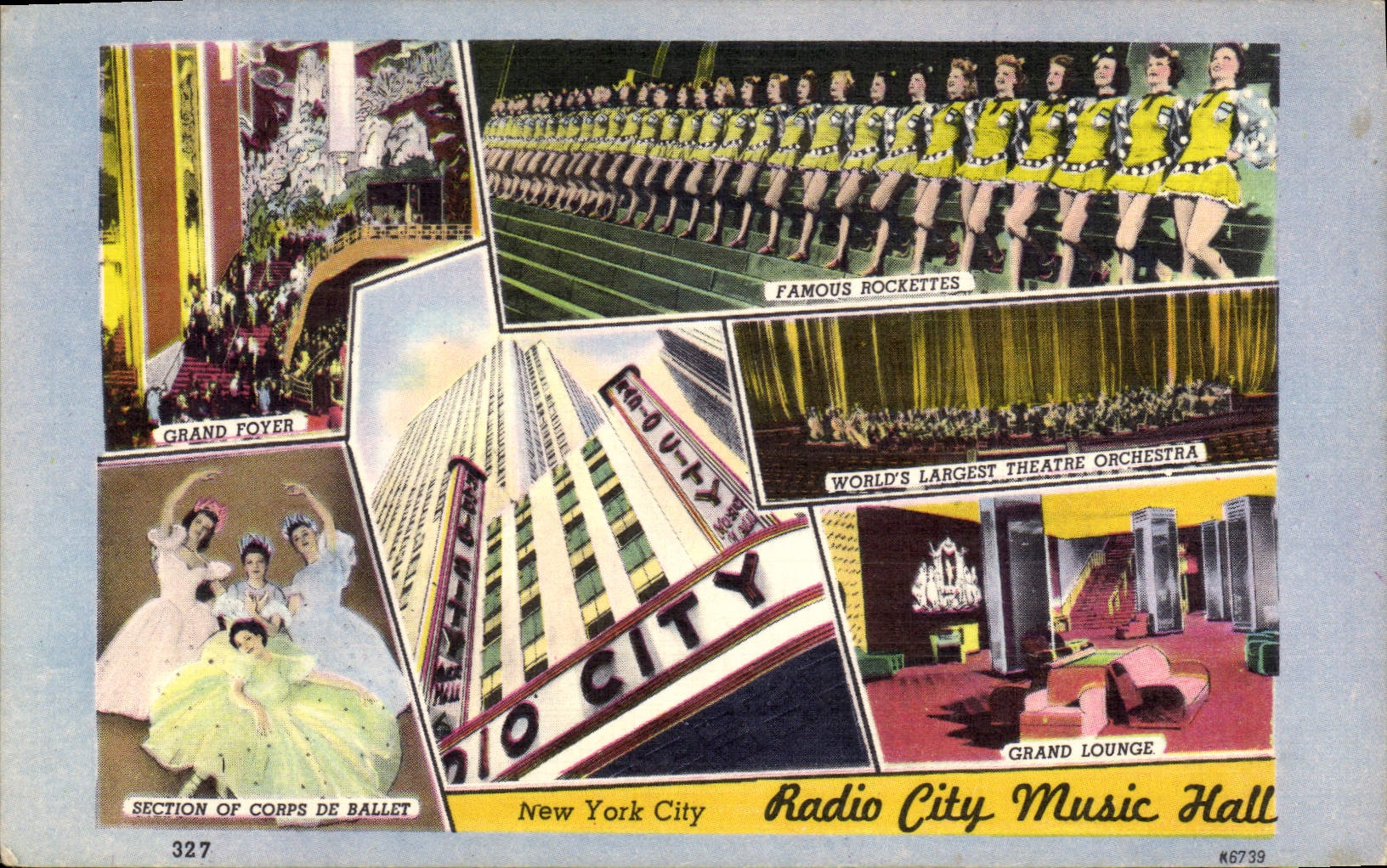 CPA Radio City Music Hall Famous rockettes Grand foyer New York City 
