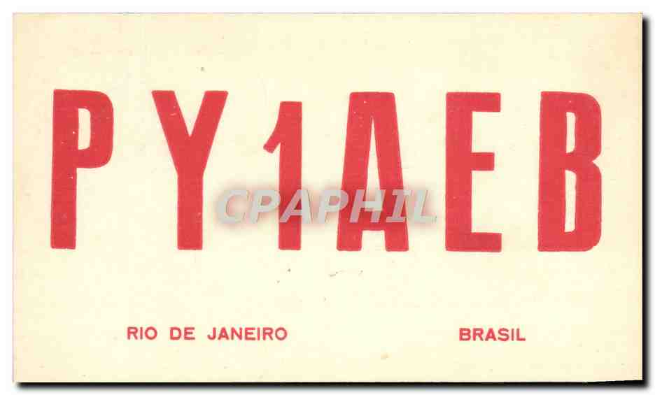 CPA Telegraphie PY1AEB Rio de Janeiro Brasil Souza Com Martinelli Leblon 
