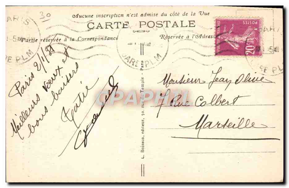 CPA Telegraphie Paris Vieux Montmartre Tour du Telegraphe ou tour de Chappe Chevet de l'eglise Saint Pierre  — Rückseite