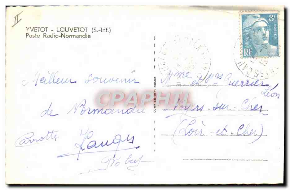 CPM Telegraphie Yvetot Louvetot Poste RAdio Normandie  — Rückseite
