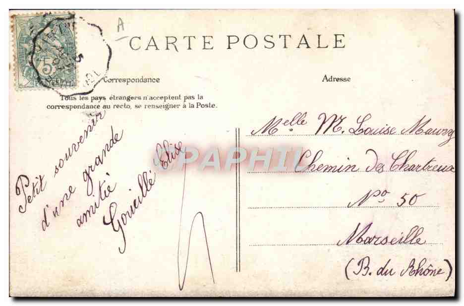 CPA Folklore L'appel au passeur — Verso