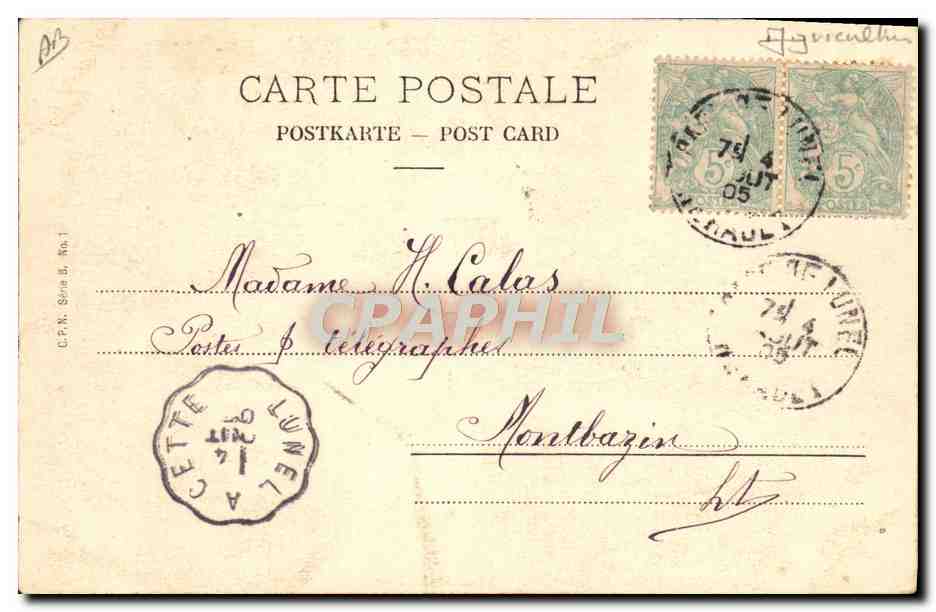 CPA Folklore Aux champs Attelage  — Rückseite