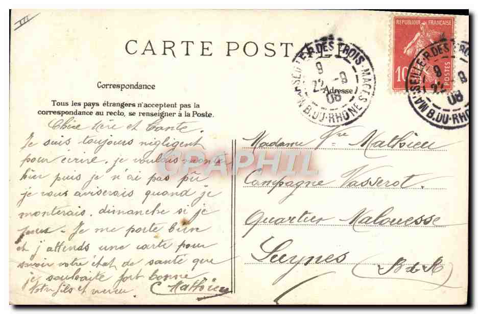 CPA Folklore Les petites mendiantes — Verso
