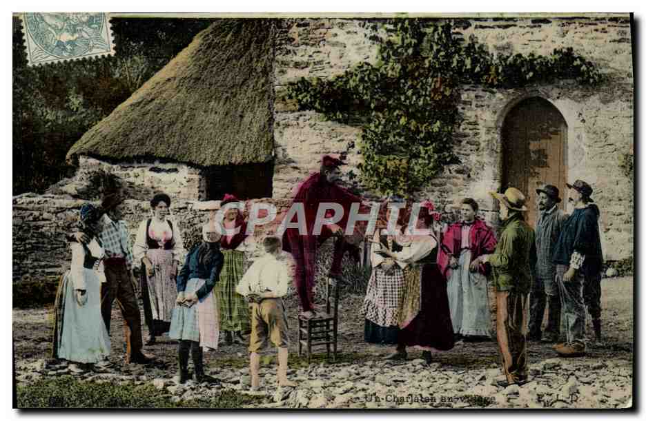 CPA Folklore Un charlatan au village Diable