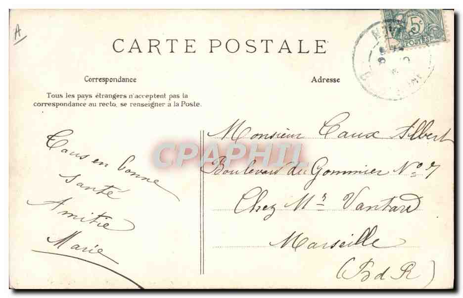 CPA Folklore Un charlatan au village Diable — Verso