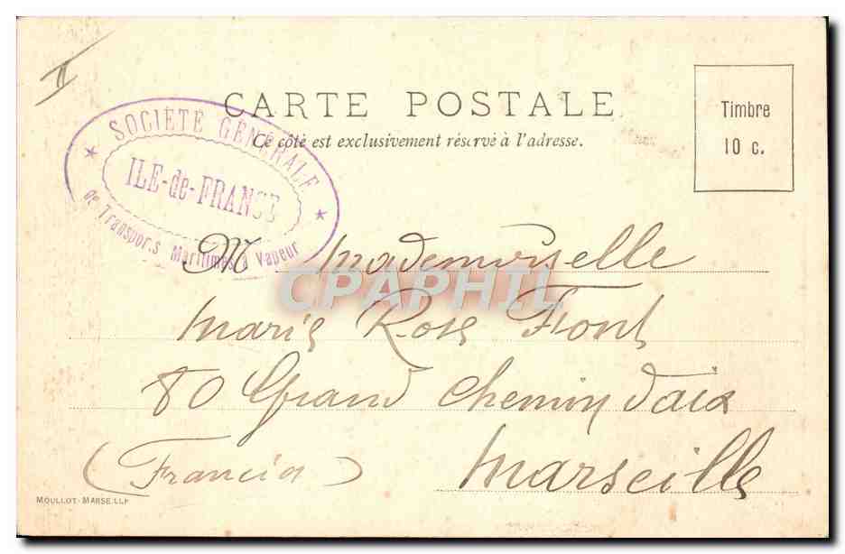 CPA Bateau Paquebot Yacht Ile de France  — Verso