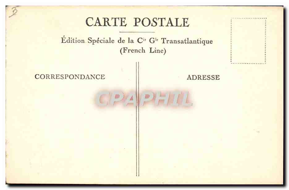 CPA Bateau Paquebot Ile de France Salle a manger des 1ere classes  — Verso