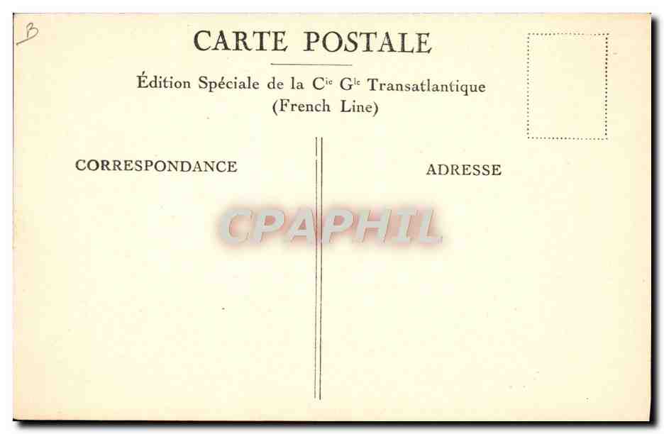 CPA Bateau Paquebot Ile de France Salon de the  — Verso