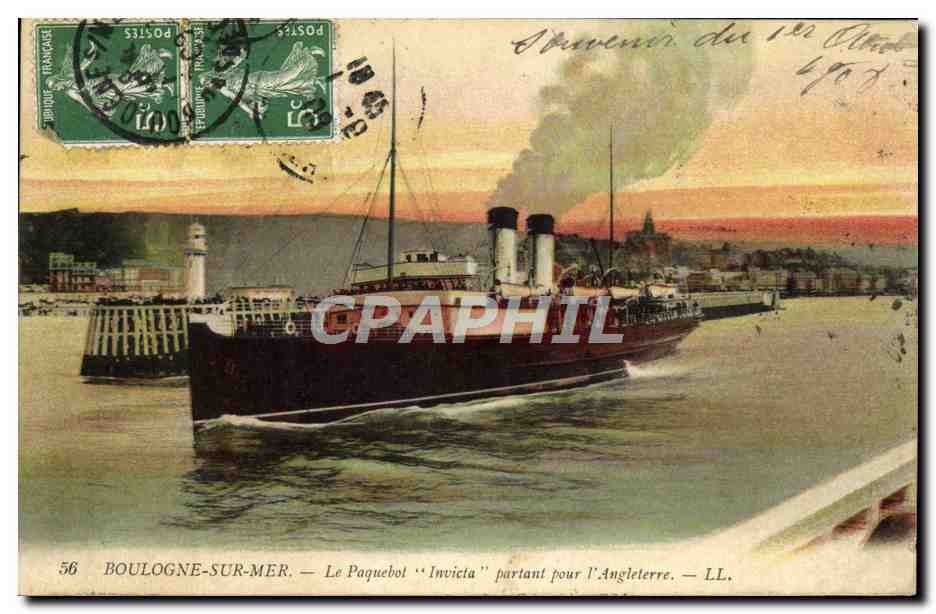 Boulogne-sur-Mer — El transatlántico "Invicta" saliendo hacia Inglaterra — LL. n°56