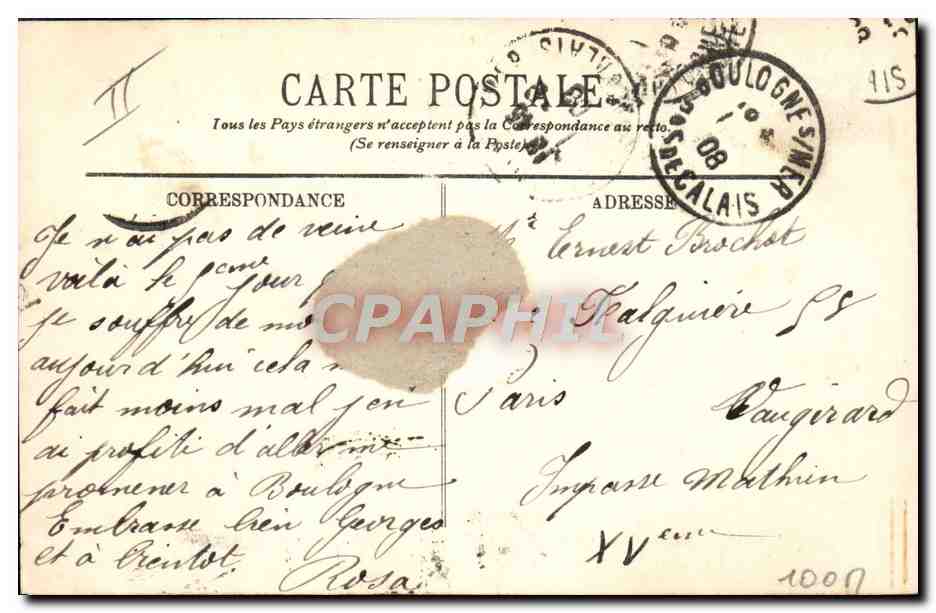 Boulogne-sur-Mer — El transatlántico "Invicta" saliendo hacia Inglaterra — LL. n°56 — Reverso
