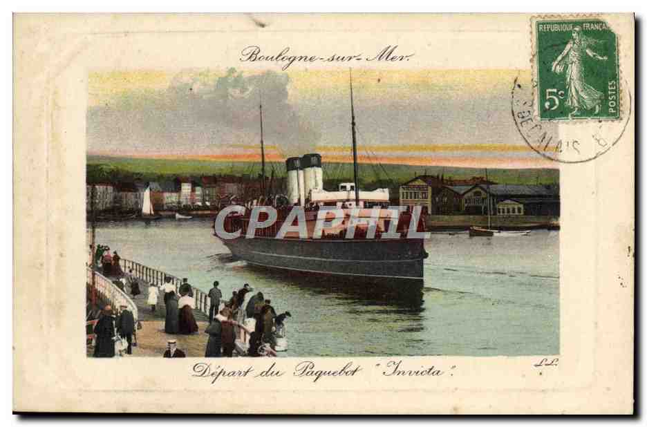 Partida del Transbordador "Invicta" — Boulogne-sur-Mer — editor no identificado