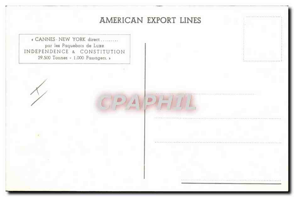 Cruise ship INDEPENDENCE — American Export Lines — 29.500 tonnes — 1.000 passagers — Reverso