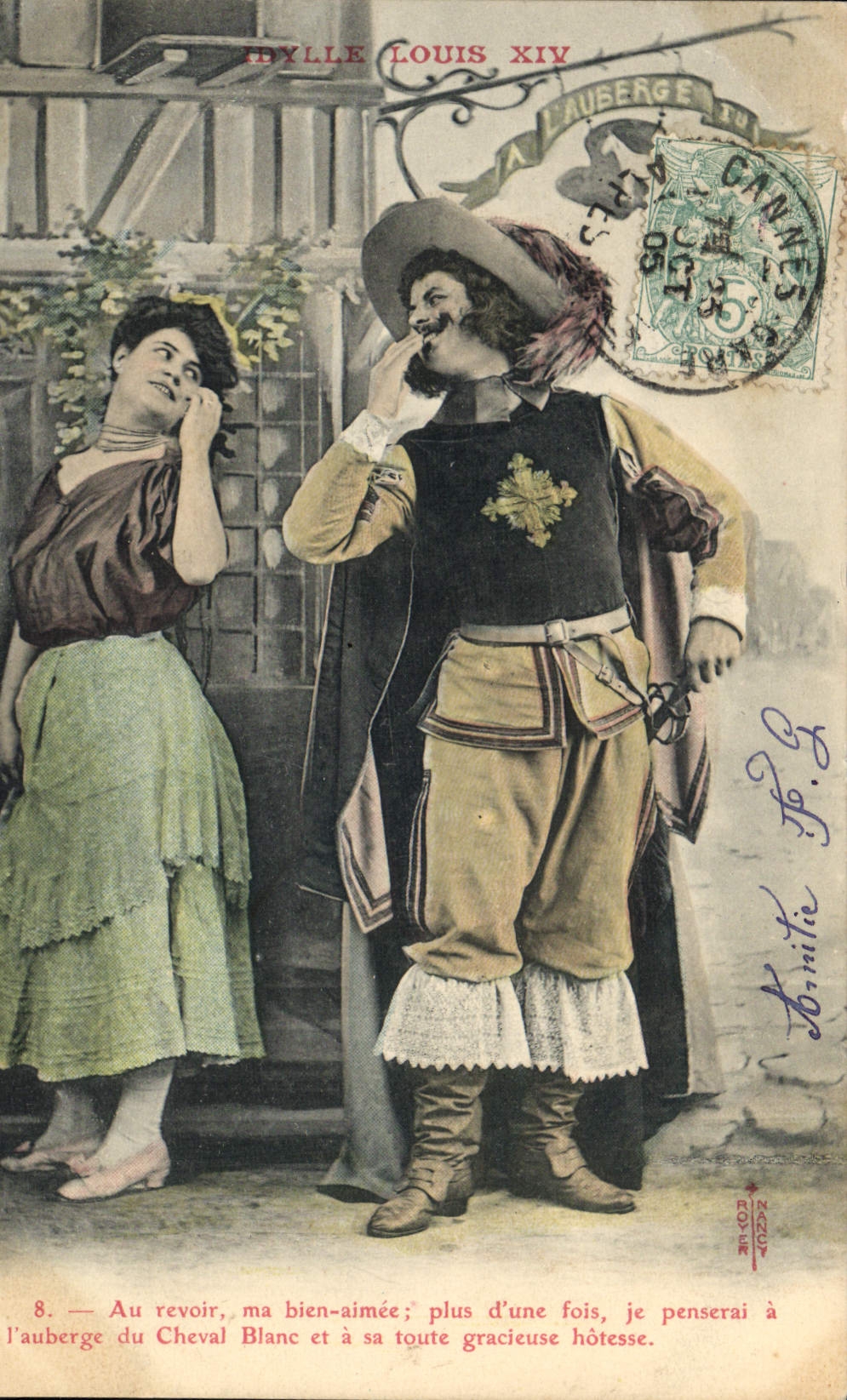 CPA Fantaisie Femme Idylle Louis XIV 