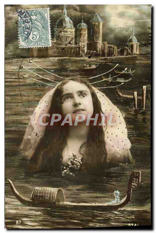 Jeune femme dans l'eau — Venise — éditeur STAL n°87