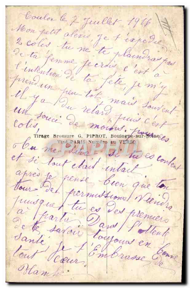 CPA Fantaisie Femme La permission du poilu Militaria — Verso