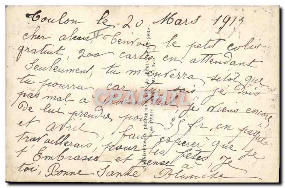 Soldat et femme sur tonneau de pinard — publicité pour Pinard et la Bouffarde — édition Dix 730 — Back