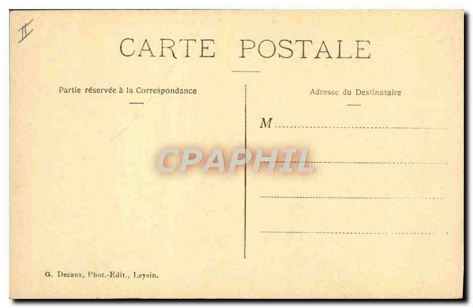 Le petit chevrier — scène de ferme avec chèvres — G. Decaux, Phot.-Edit., Leysin, n°194 — Reverso