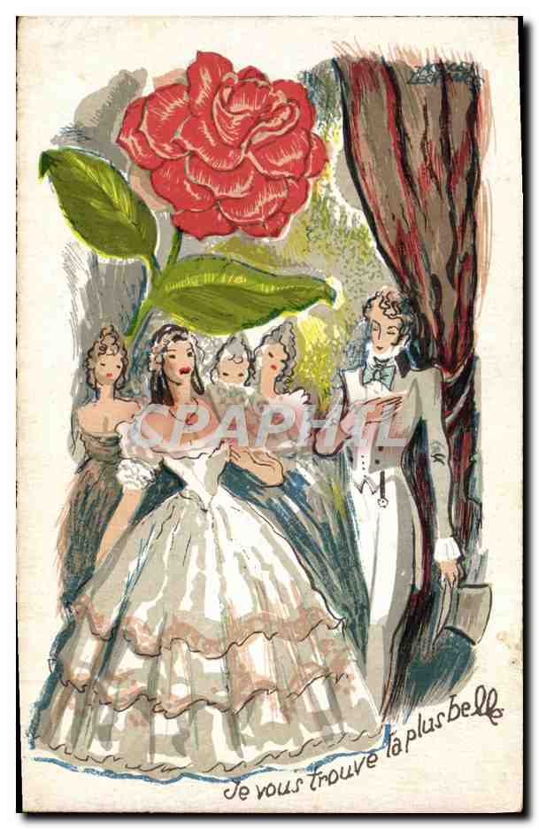 CPA Fantaisie Illustrateur Jacques Lechantre Je vous trouve la plus belle 