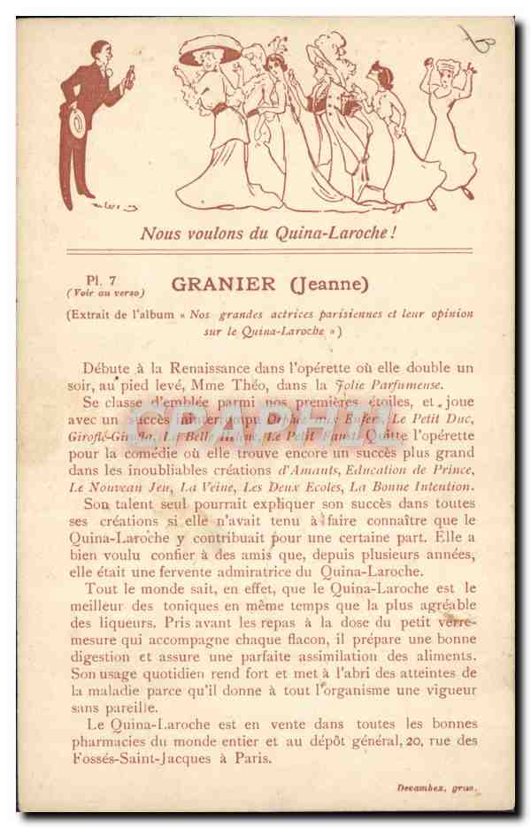 CPA Fantaisie Illustrateur Femme Chapeau Granier Jeanne  — Verso