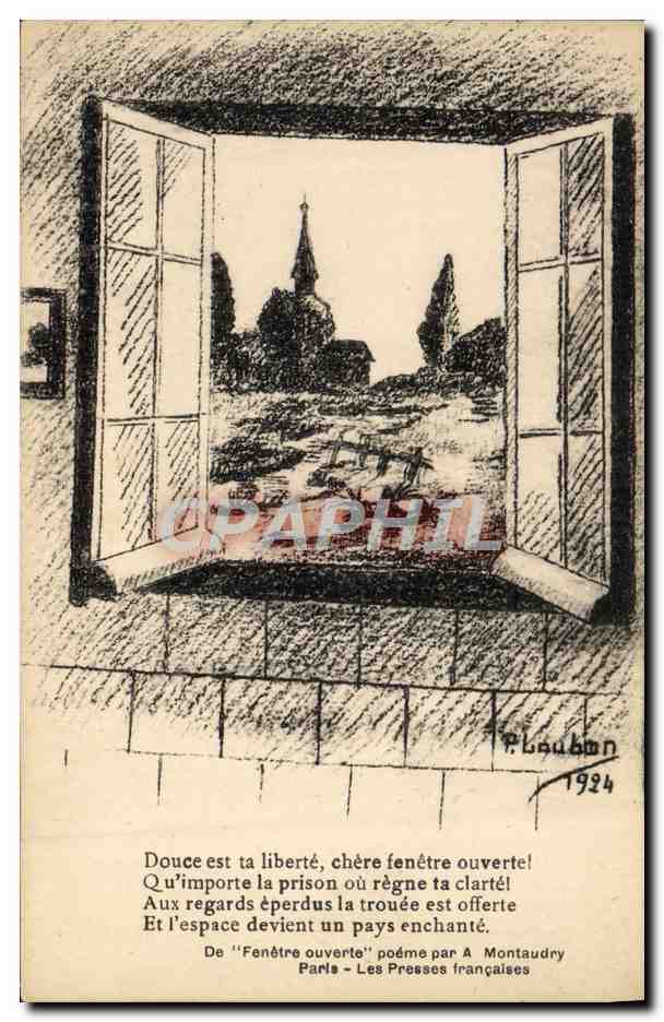 CPA Fantaisie Illustrateur Louban Fenetre ouverte Montaudry