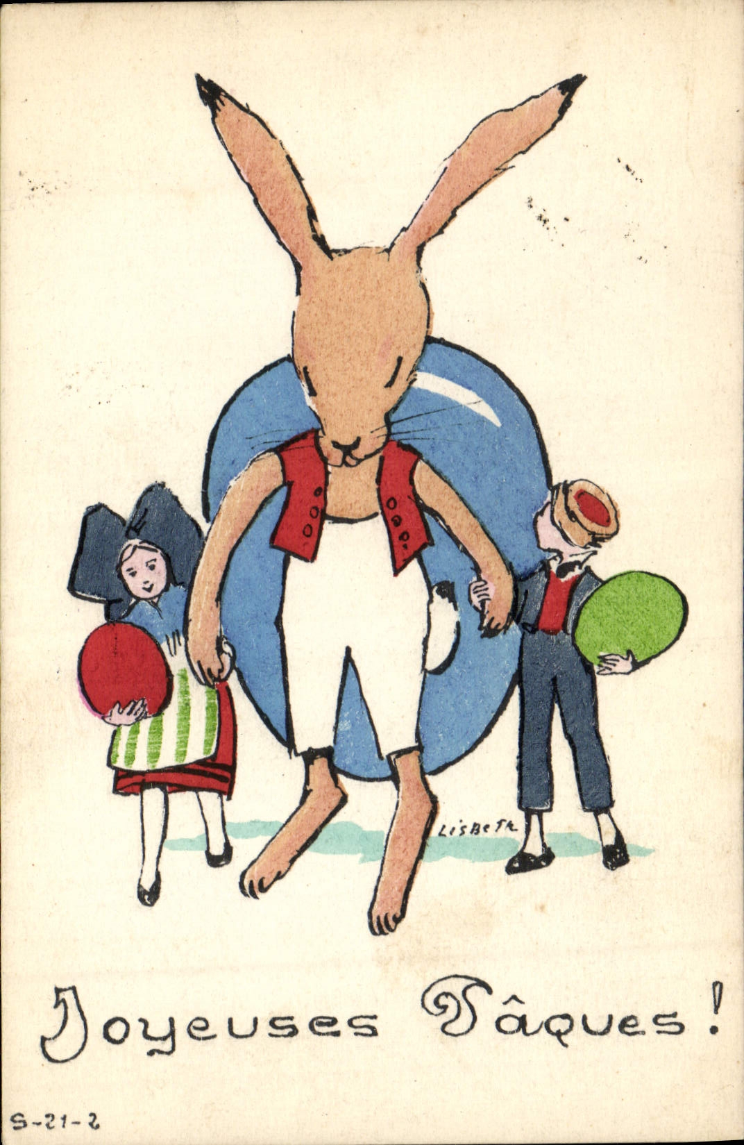 CPA Fantaisie Illustrateur Lisbeth Lapin Enfants Alsace 
